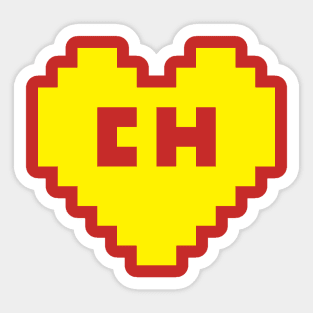 8Bit El Chapulín Heart Sticker